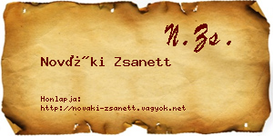 Nováki Zsanett névjegykártya