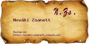 Nováki Zsanett névjegykártya